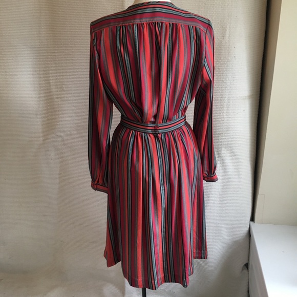 Vintage 70s Two Piece Dress Set Stripe Top & Skirt - Picture 5 of 8